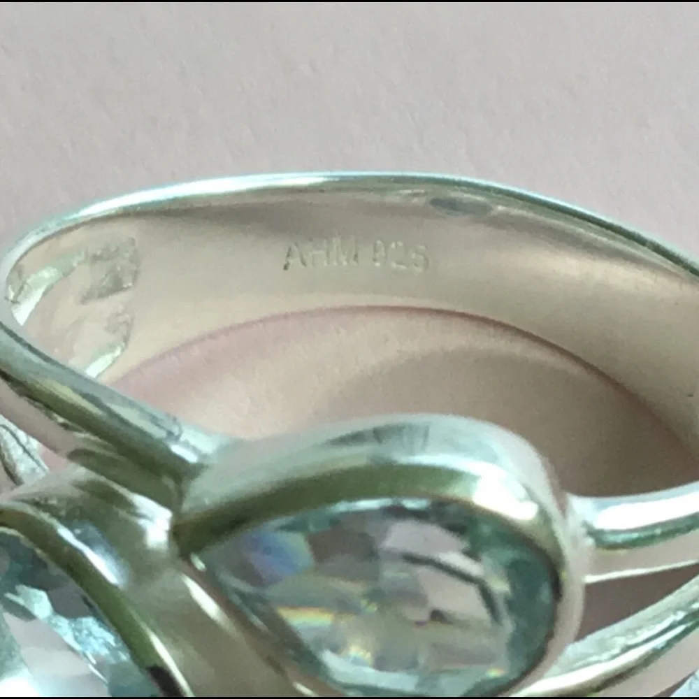 Genuine Blue Topaz .925 Sterling Silver Ring - Picture 11 of 16